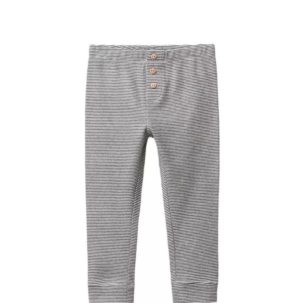 Zara striped ribbed leggings with buttons